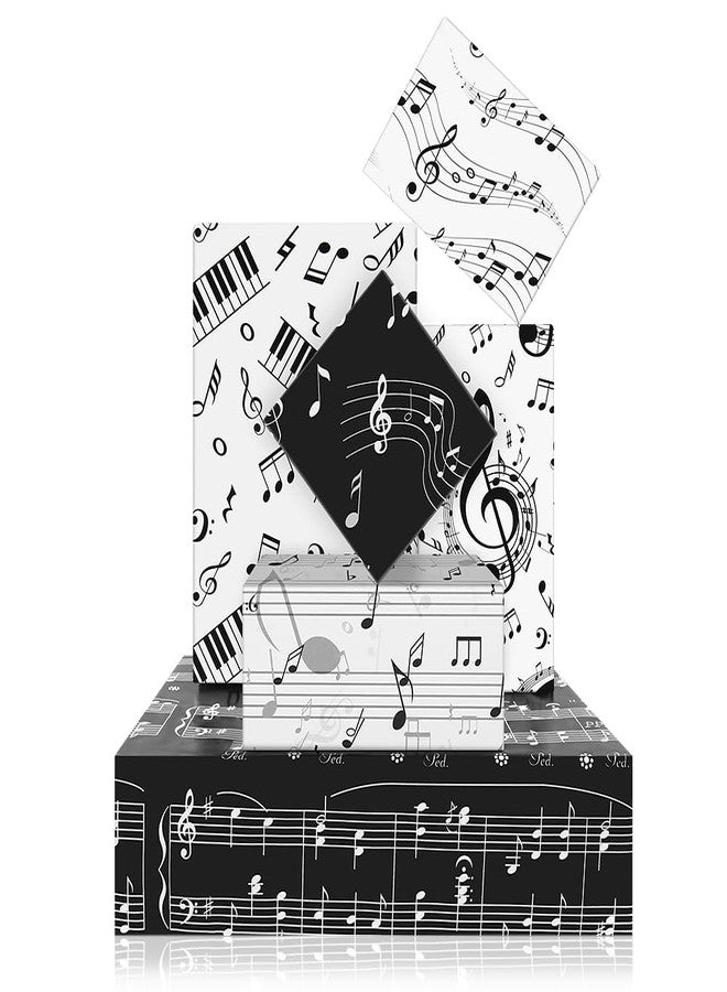 Unigift 6 Sheet Music Notes Gift Wrapping Paper, Music Design Musical Note Birthday Wrapping Paper Gift Packing Paper Folded Flat for Gift Wrap Kids Music Lovers Birthday Party Gift Wrap,20x28 inch - Image 1